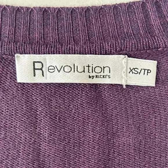 Ricki's Sweater Lightweight Draped Fit Crewneck Dolman Sleeve Pullover Purple XS - Picture 14 of 16